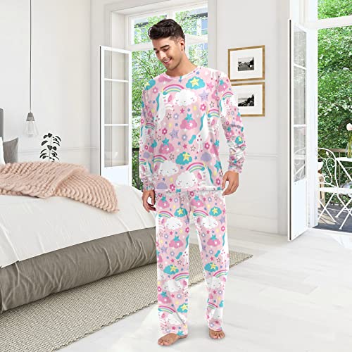 Men Women Pajama Set, 2PCs Sleepwear Top & Bottom PJ Set with Pockets(2XS-2XL) 5