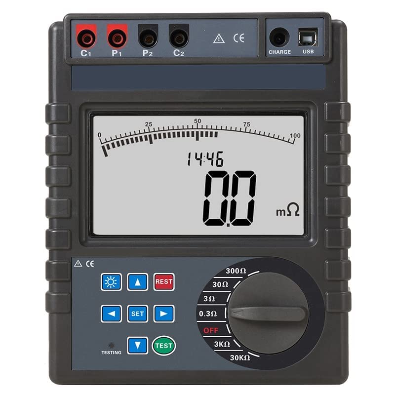 YFYIQI Milliohmmeter DC Low Resistance Tester Meter Equipotential Bonding Resistance Tester Gauge...