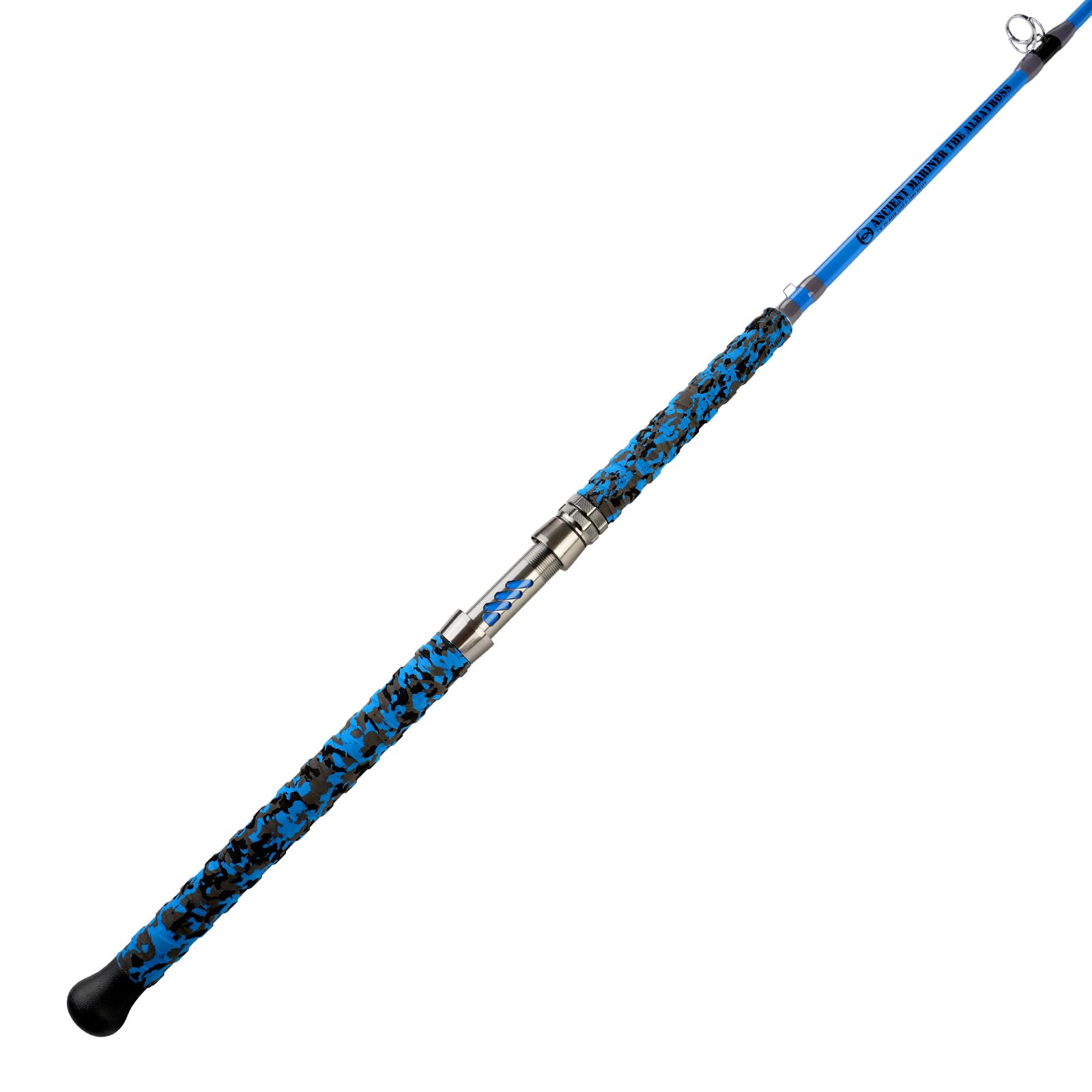 ANCIENT MARINER Catfish Fishing Rods, 7'6" One-Piece Glow with Black Light Ancient Mariner Albatross Catfishing Casting Rod, Medium Heavy