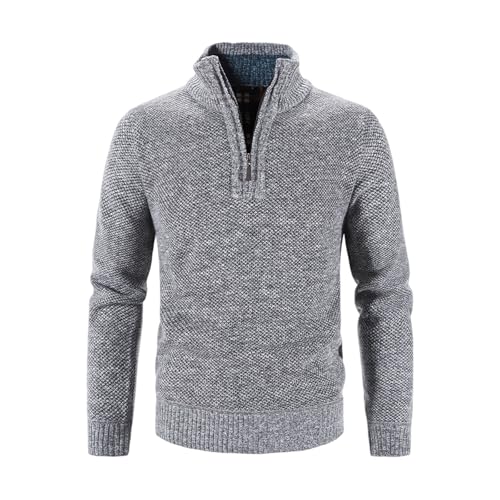 Pull décontracté à manches longues pour homme avec fermeture éclair chic en maille - 4
