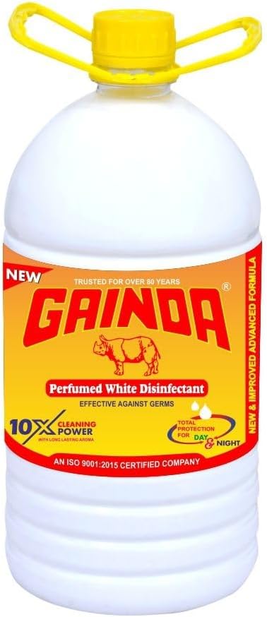 Premium White Floor Cleaner Disinfectant Phenyl Liquid Surface Cleaner for Hospitals, Homes, Offices & Commercial Use Removes Dirt, Stains & Germs, 5L
