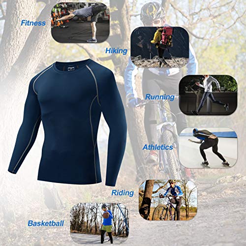 Jersey de ciclismo, Andoer Camisa de manga comprida masculina de compressão Jersey Active Sports Bas