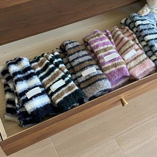 Elegant Women's Striped Knit Scarf - Long Tie Wrap Choker with Bag Handle4