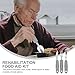 Lurrose 1set Portable Adaptive Utensils for Elderly Non- Silverware Grip for Hand and Rehabilitation Tableware for Home Use