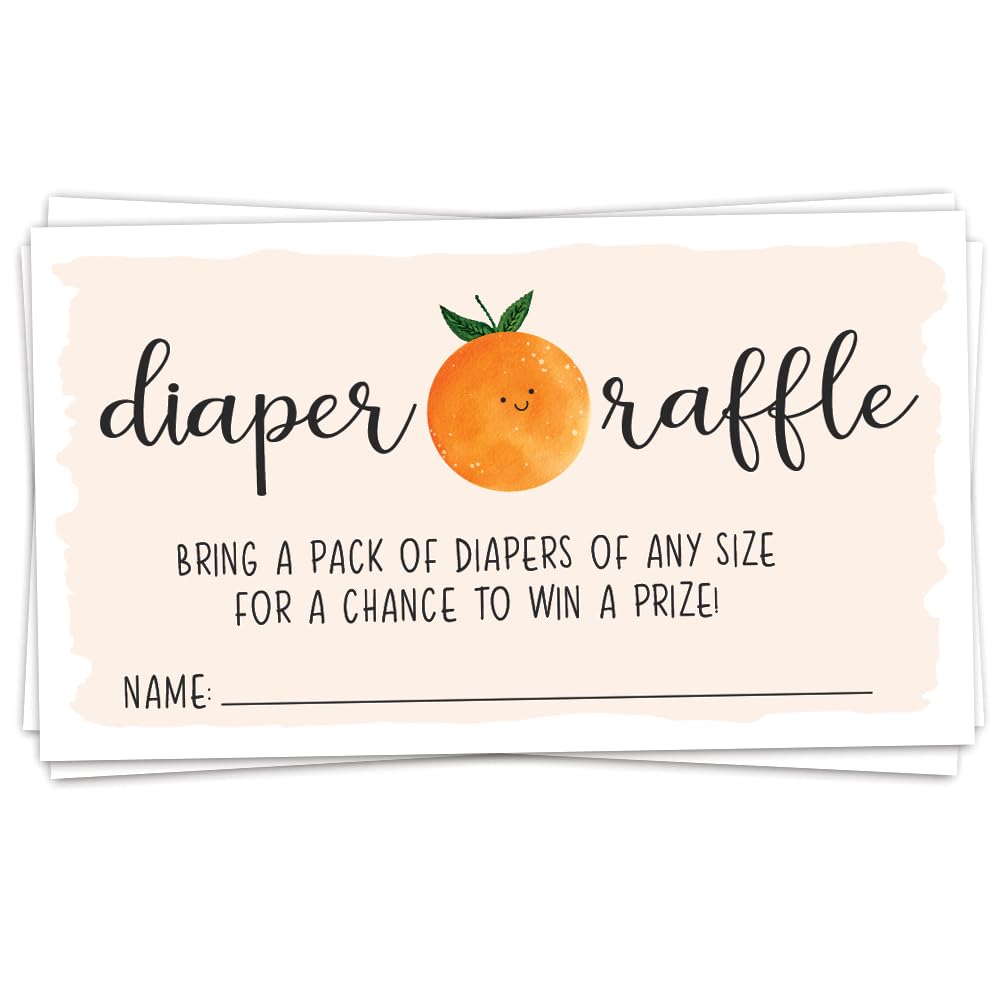 m&h invites 50 Little Cutie Diaper Raffle Tickets for Baby Shower - Invitation Inserts - Gender Neutral