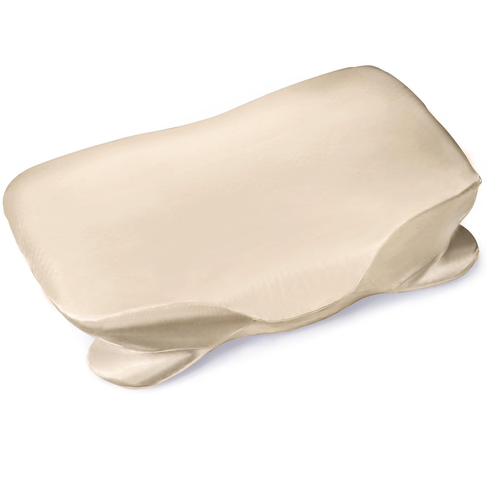 Photo 1 of Thickened Satin Pillowcase for Zelimun Cervical Pillow, Smooth & Soft Pillowcase, Contour Pillow Cover with Zipper (Champange)