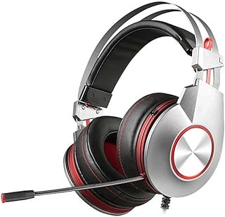 LPMGL Headset Gaming Headset, Computer Headset with Mic 7.1 Sound Card Gaming Headset, Stereo Surround Sound Gaming Headset Adjustable Microphone (Color: Red)(Red)