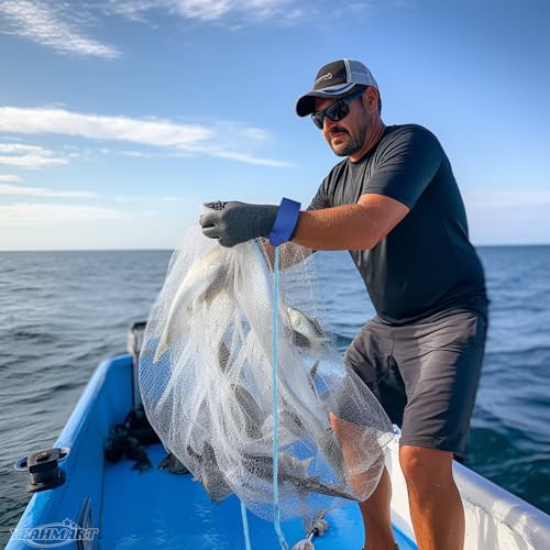 Yeahmart Handmade American Saltwater Fishing Cast Net with Heavy Duty Real Zinc Sinker Weights for Bait Trap Fish 9Ft Radius, 3/8 Inch Mesh Size by Yeahmart - Image 7