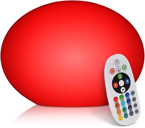 Miniatura 9 de MoNiBloom Luz oblata LED de 12 pulgadas con control remoto, recargable, 16 colores cambiantes, lámpara de escritorio, luz de guardería, lámpara de