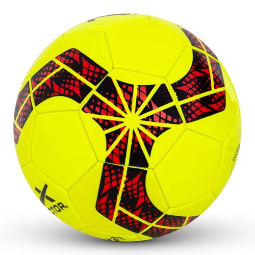 Image of Vector X 32 Panel PVC Machine Stitched Indoor /Outdoor Practice, Training and Match Soccer Football + Free Air Needle with Butyl Bladder Ball, Size 5, Suitable for Kids, Men, Youth Adults 15+ Years