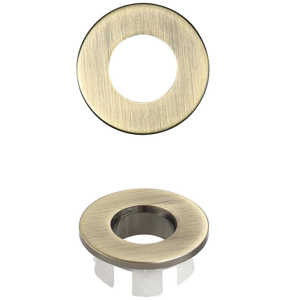 Architeckt Brass Bathroom Basin Sink Overflow Hole Cover - Brushed
