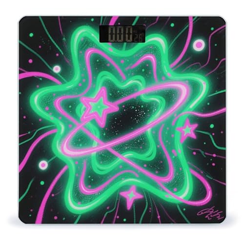 Báscula Digital Galaxy Verde-Rosa de Vidrio Templado miniatura 1