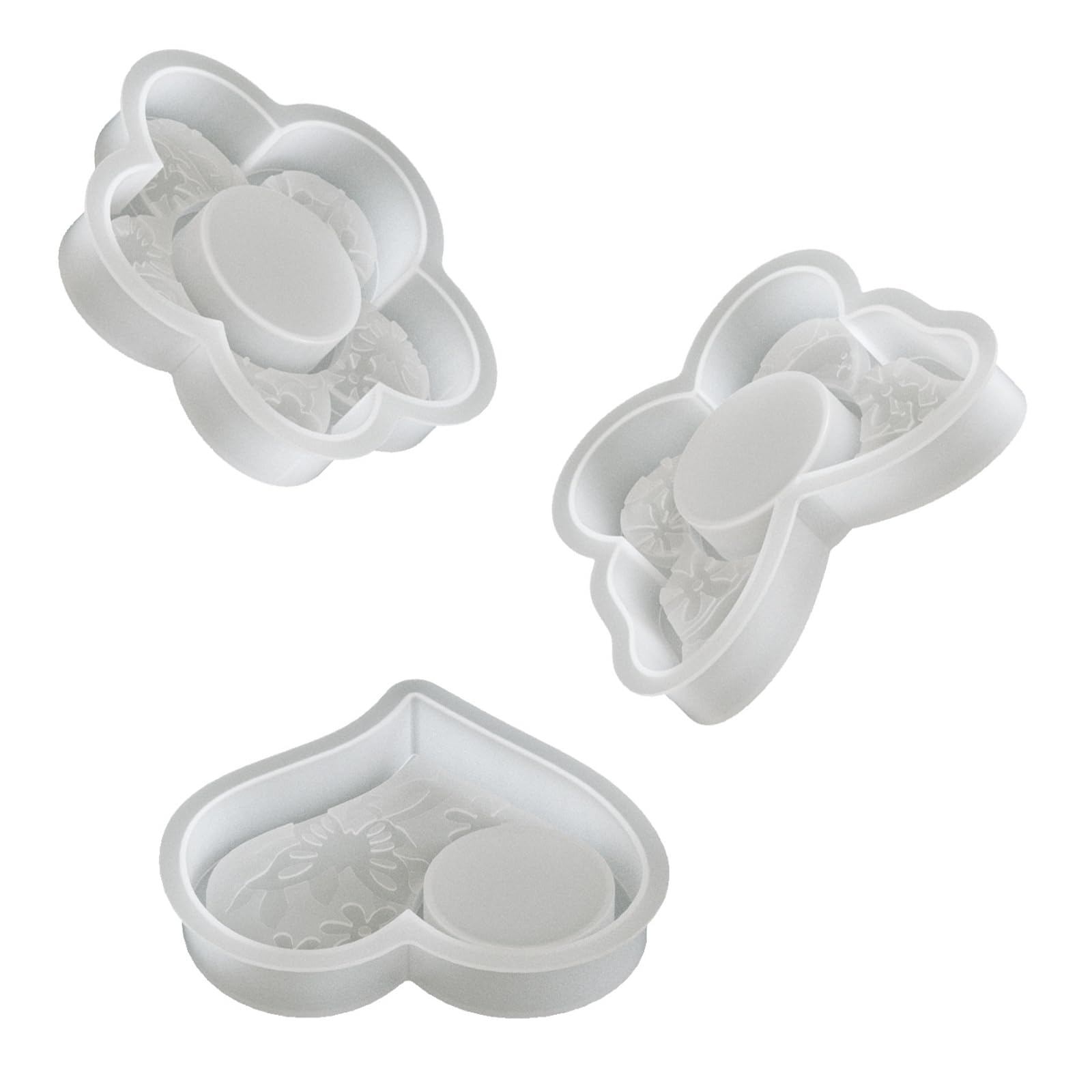Bbajszx Of 3 Flexible Silicone Featuring Florals Butterfly and Heart Embossing for Home Flower Designs