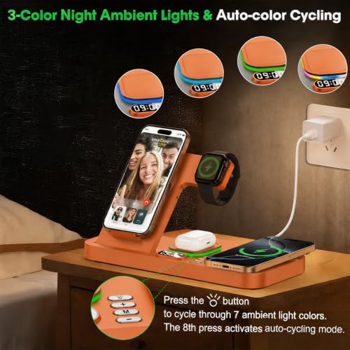 Image of Dual Phone Foldable Wireless Charging Station for Apple, Couple&Family Use