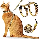 WaggyTech Cat Harness and Leash Escape Proof, Adjustable Soft Kitten Leash for Outdoor Walking & Travel with Breathable Nylon, 4.9ft Cat Collar for Large - Lightweight & Safe Large Cat Harness [M]