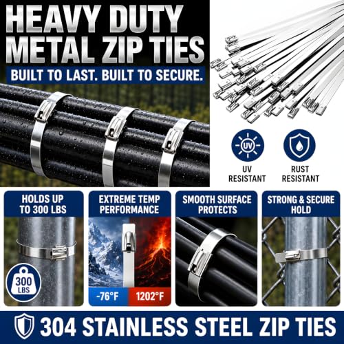 ZyCooom Stainless Steel Zip Ties Gun Kit,304 Metal Zip Ties Heavy Duty-SLV by ZyCooom - Used condition - Image 3