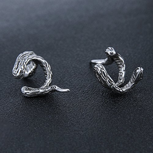 Vintage Stainless Steel Ear Cuff Earring No Piercing Cartilage Clip On Earrings Gothic Punk Earring Hoop (Snake 3) #TOP4