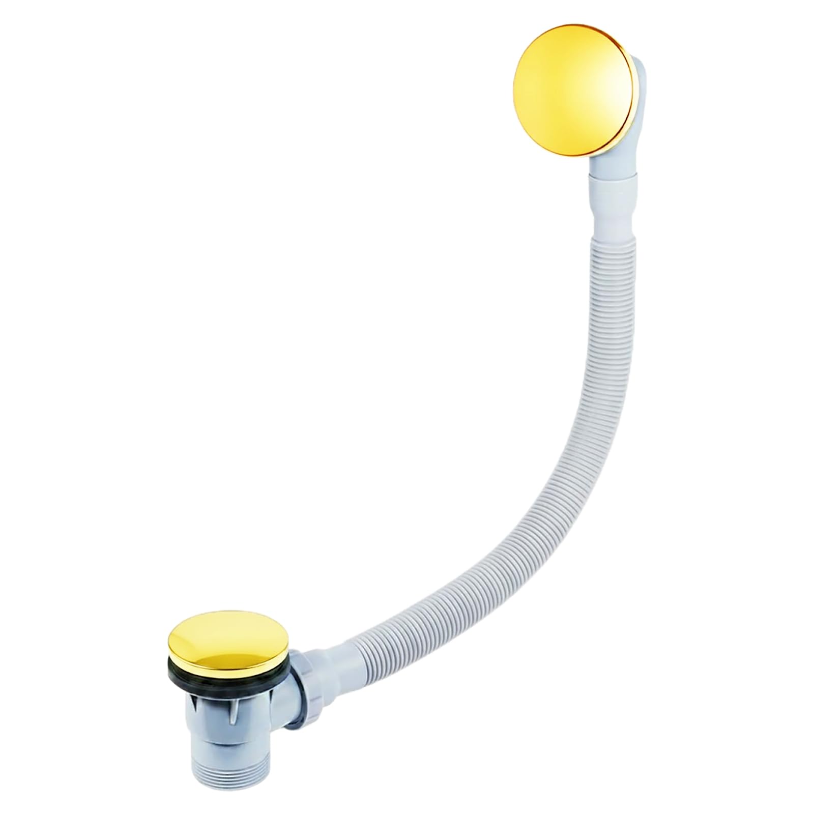 Spares2go Gold Clicker Bath Waste Plug Combination Click Clack Sprung Pop Up Overflow (, 40Mm / 1.5" Bsp)