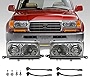 USR DEPO FJ80 Head Lights - Euro Style Front Headlight Set with Plug and Play Wiring Adapters (Left + Right) Compatible with 1991-1997 Toyota Land Cruiser 80 FJ82 (GLASS Lens, with 4 Halogen Bulbs)