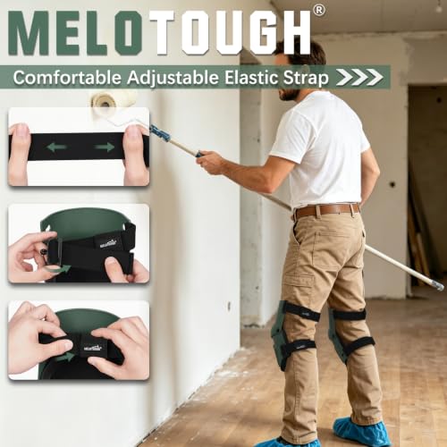 Image of MELOTOUGH Knee Pads for Work,Construction,Flooring,Gardening-Comfortable and Flexible(Army Green)