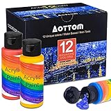 👩‍🎨 【La opción de regalo perfecta】 El paquete incluye 12 colores de pintura acrílica, bien empaquetados en una caja colorida. Elección perfecta para Navidad, Año Nuevo, cumpleaños, envíos entre niños y niñas, la mejor opción para fomentar la pasión de los niños por las manualidades.