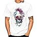 Produktbild T-Shirts,2018 Frühling Sommer Herren T-Shirt Kurzarm Totenkopf Kapitän Captain Skull Bard Hipster Original Spirit Seemann Slim Fit Baumwolle Top Bluse Sweatshirts,Oversize S-XXXXL ABsoar (L, Weiß)