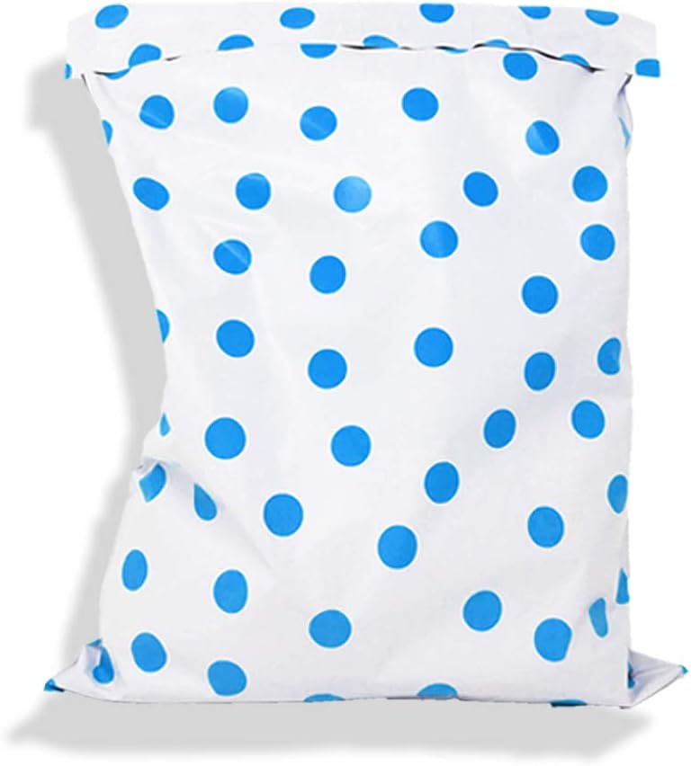 10" x 13" Pink|Teal|Purple|Blue Polka Dot -Flat Poly Mailers, Envelopes, Mailer Bags (200 Pack)
