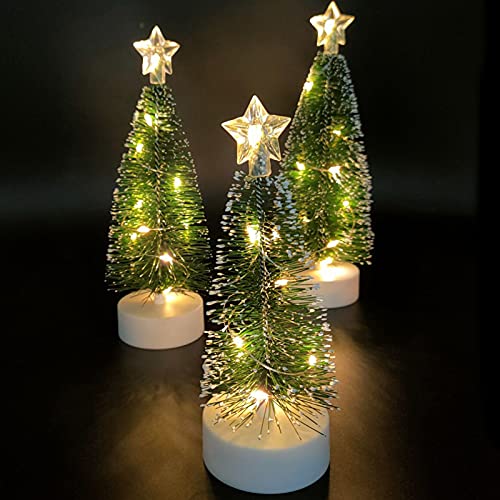 Tisch-Weihnachtsbaum mit Lichtern 3 Stück Tabletop Weihnachtsbaum mit...