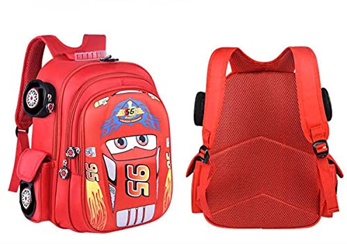 Qwzy Kid Toddler Boys Girls Backpack Waterproof Cartoon Truck Car Child Snack School Bag Kindergarten Backpack (Red) #TOP4