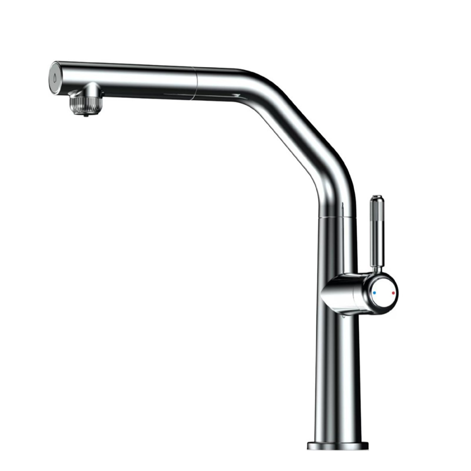 ZQFHSX 3 Way Kitchen Tap Pull Out Sink Faucet Brass Hot and Cold Water Rotation