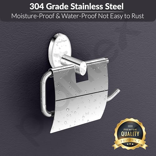 Image of Plantex 304 Grade Stainless Steel Toilet Roll Holder for Bathroom /Toilet Paper Roll Holder /Toilet Tissue Paper Roll Holder for Bathroom Accessories - Oreva (Chrome)