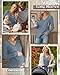 Sweetyweee Women's Maternity Nursing Tops, V Neck Breastfeeding Sweaters Long Sleeve Hidden Zipper Shirts(Blue,Medium)