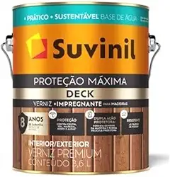 Verniz Brilhante Suvinil Proteção Máxima Deck 3,6L - Mogno