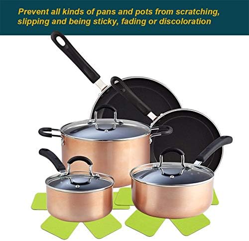 Pots and Pans Protectors, Set of 12 and 3 Different Size, Green Pot Dividers Pads/Stacking Pan Protectors/Pan Separators Pads for Protecting and Separating Pots and Pans