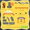 Slot Car Race Track Sets with 4 Slot Cars, Electric Race Car Track Include Slope Circular Overpass Track, Dual Racing Game Featuring Flash Bridge and Pendulum, Gifts Toys for Boys Kids Age 6 7 8-12 #5