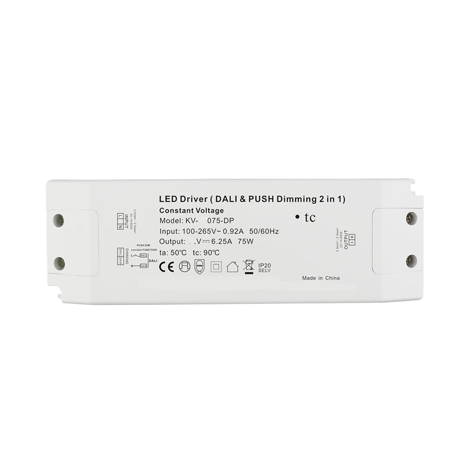 PWANUIGTE KV-25W-360W-DP Constant Voltage Power Supply led Light Strip Outdoor Led Driver(24V 75W)