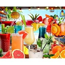 Springbok Summer Sips 1000 Piece Jigsaw Puzzle for Adults - Colorful Tropical Drinks - Unique Cut Pieces - Made in USA