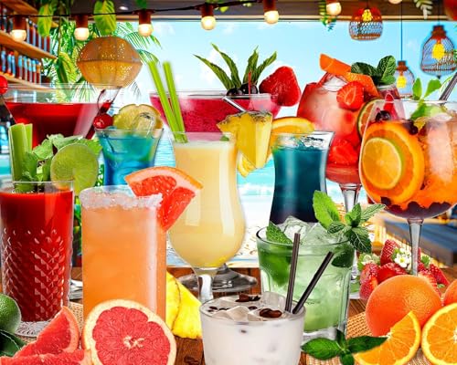 Springbok Summer Sips 1000 Piece Jigsaw Puzzle for Adults - Colorful Tropical Drinks - Unique Cut Pieces - Made in USA by Springbok - Used condition - US$18.95