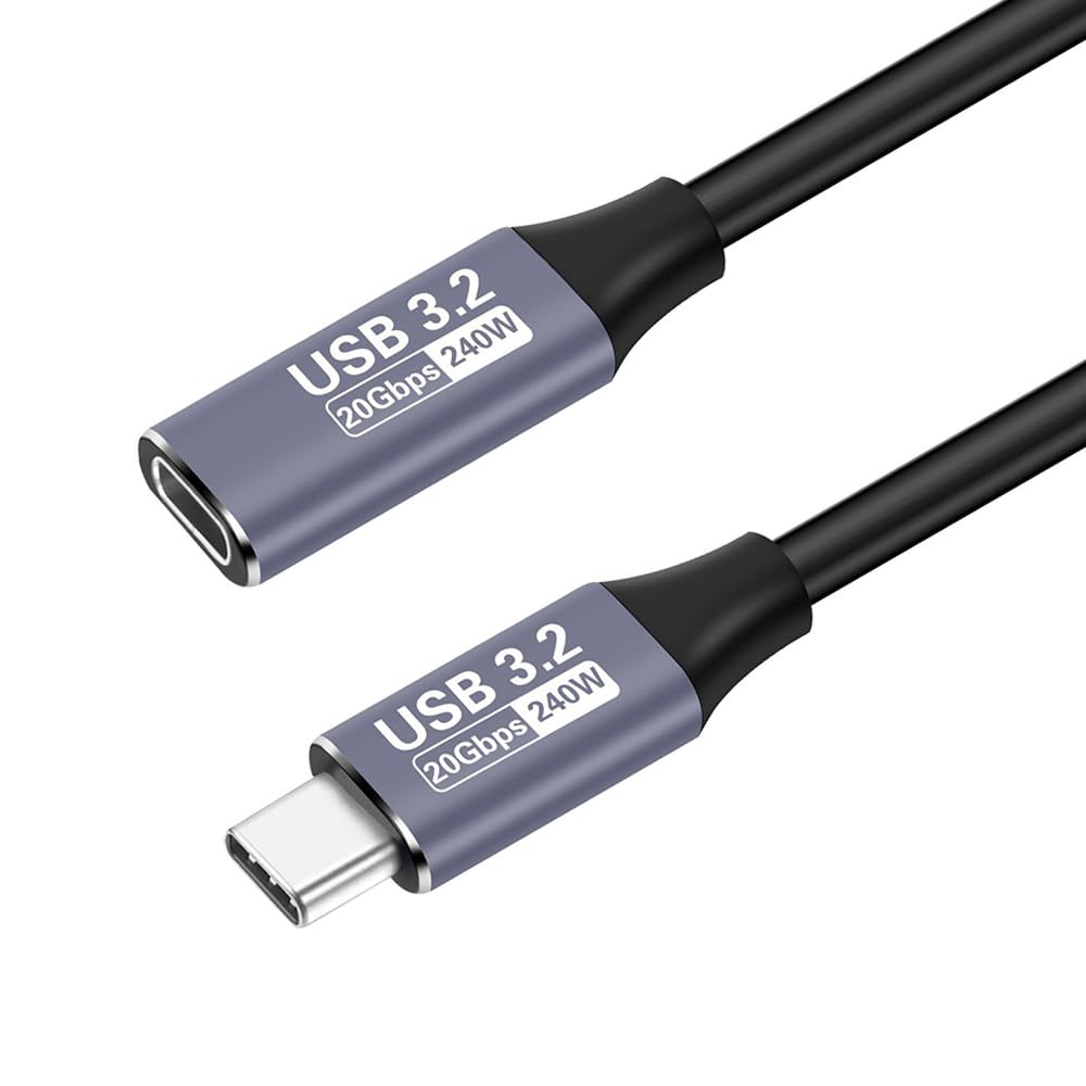 USB Type-C 延長ケーブル 3M タイプc 延長コード 【20Gbpsデータ転送 240W急速充電】 USB3.2 Gen2標準 PD3.1対応 ノートパソコン、タブレット、スマートフォン等USB C機種対応