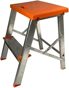 Escada 2 Degraus Banqueta Bilateral Alumínio Reforçada Ágata (Aluminum, 11x58x37)
