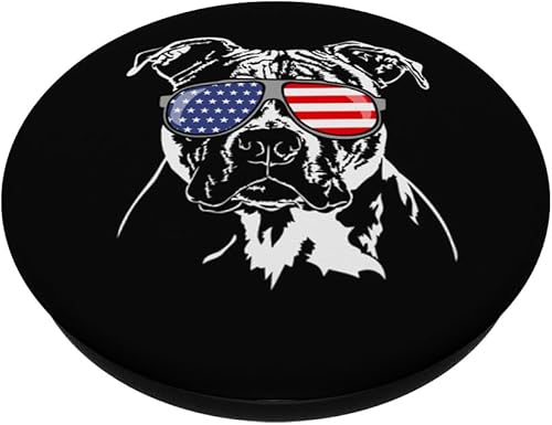 Miniatura 2 de Regalo divertido con la bandera de Pitbull de Estados Unidos para perro  PopSockets Grip y soporte para teléfonos y tabletas