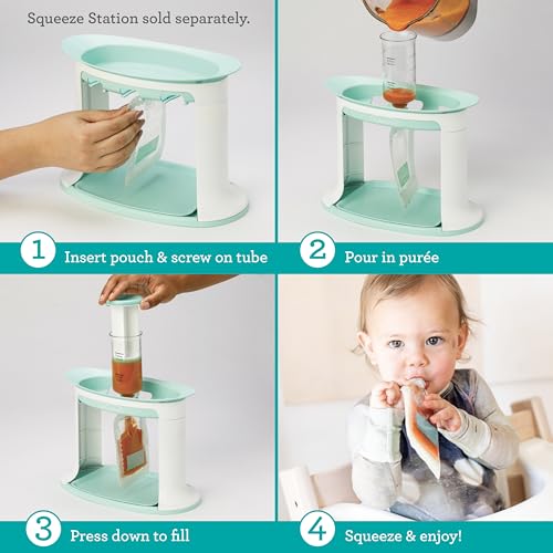 Image of Infantino Reusable Squeeze Pouches, BPA-Free, 3.5 oz, 25-Count, Reusable Pouches (Pack of 6)
