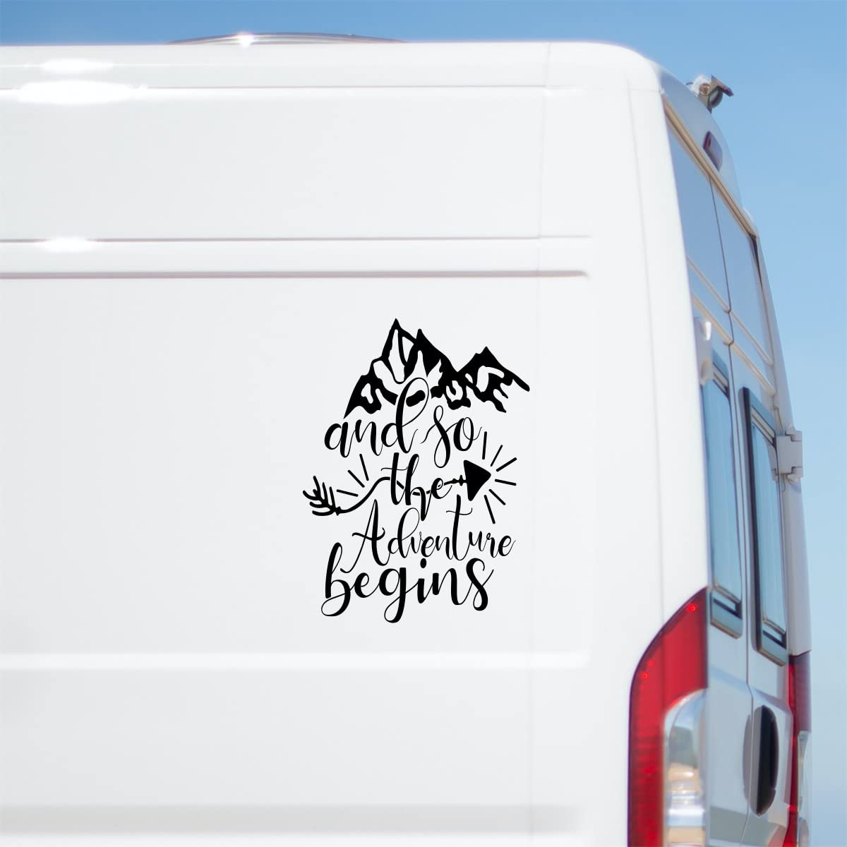 And so the adventure begins Sticker Caravan Motorhome Truck Camper Van Large Car Bodywork Decal