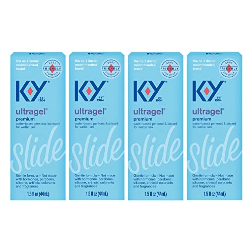 K-Y Ultragel Lube, Personal Lubricant, Water-Based Formula, Safe to Use with Silicone Toys, For Men, Women and Couples, 1.5 FL OZ (Pack of 4) K-Y Ultragel Lube, Personal Lubricant, Water-Based Formula, Safe to Use with Silicone Toys, For Men, Women and Couples, 1.5 FL OZ (Pack of 4)