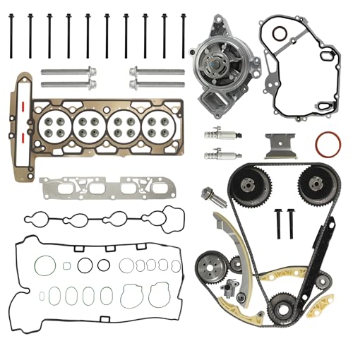 2.4 Ecotec Head Gasket Set & Timing Chain Kit & Water Pump Fit For Chevy Captiva Cobalt Equinox HHR Malibu Buick Lacrosse Regal Verano GMC Terrain Pontiac 2.4L 2012-2017 9-4201S HS26517PT