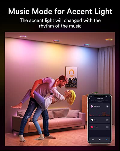 Lumary Rgbai Smart Recessed Lighting 6 Inch With Gradient Accent Light And Night Light 13W 1100Lm Wi-Fi Recessed Lights Ultra-Thin Can-Killer Downlight Work With Alexa/Google Assistant/Siri, 4Pcs #TOP6