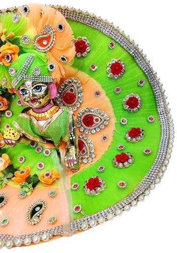 Image of Partish Laddu Gopal Janamashtmi Dress l Ladoo Gopal Dress l Kanha Ji Dress Size 1 2 4 5 6 (Size 5, Peach+Green)