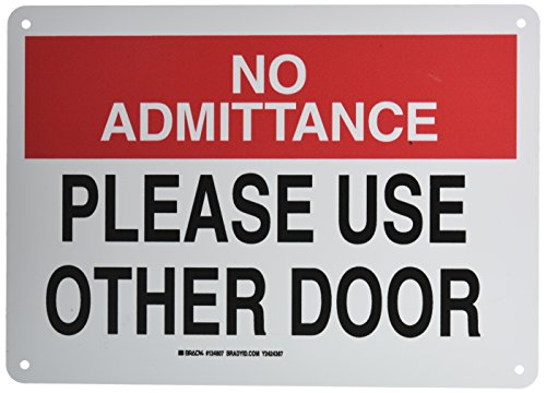 Panneau d'admittance à haute visibilité 25,4 x 35,6 cm pour porte