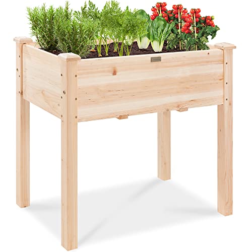 Best Choice Products 34x18x30in Raised Garden Bed, Elevated Wood ...