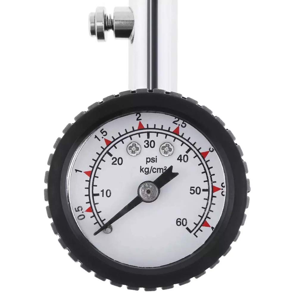 Manometro Pneumatici Professionale 0-60 PSI - Con Funzione Sgonfiaggio - Per Auto, Moto, Camper
